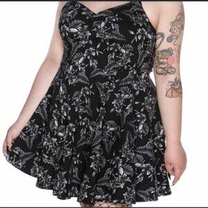 Killstar Aloha From Hell Dark Tiki Goth Skater Dress PLUS